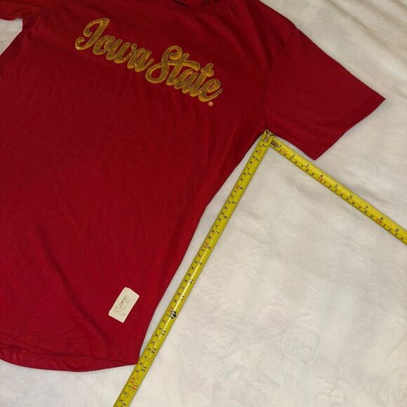 Pressbox Iowa State Women’s Red Gold Sequin Short Sleeve Shirt Size Small NWT - Picture 5 of 8